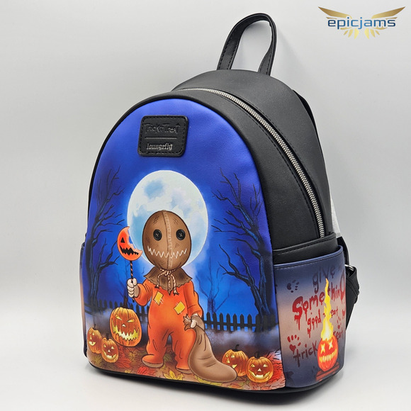 Loungefly Trick 'R Treat Halloween Glow-In-The-Dark Sam Mini Backpack Bag New - Picture 3 of 6